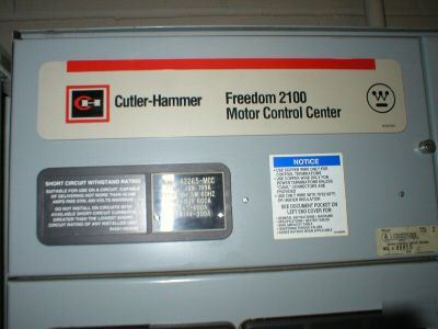 Cutler-hammer freedom f-2100 motor control center / mcc